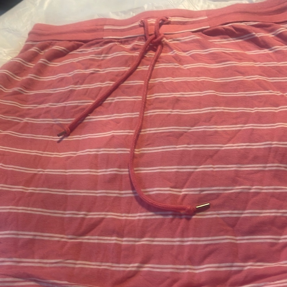 Mini skirt pink & white stripes size medium p by Talbots